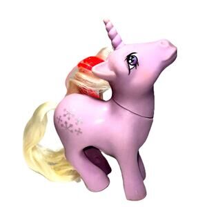 1984 Vintage My Little Pony G1 Unicorn "Powder" Hasbro Glitter Snowflakes